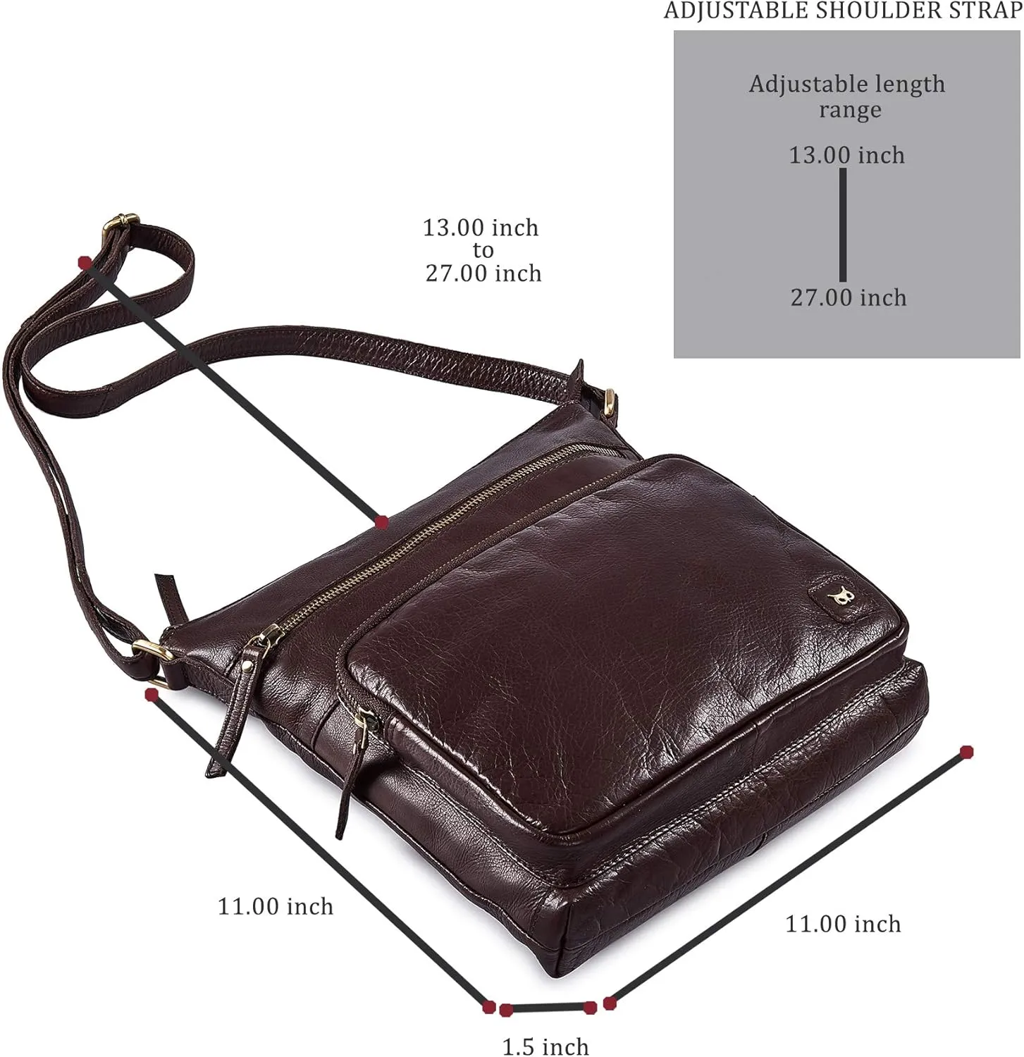 Real Leather Crossbody Bags Purses for Women Shoulder Handbags Crossover Handmade Stylish Trendy Pocketbook