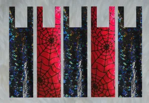 Red Spiderweb Velvet X Black Holographic Mane Bags Set of 5