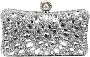 Rhinestone Clutch Purses for Women Sparkly Evening Bags Luxury Crystal Round Pearl Clasp Handbag Diamond Handbags 2025