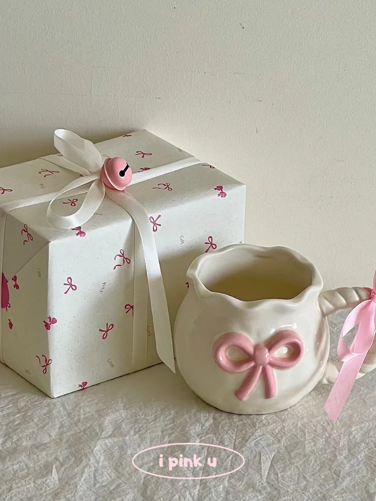 Ribbon Charm Handmade Ceramic Mug