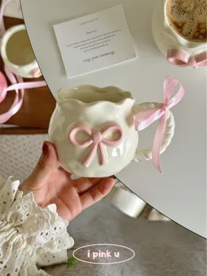 Ribbon Charm Handmade Ceramic Mug