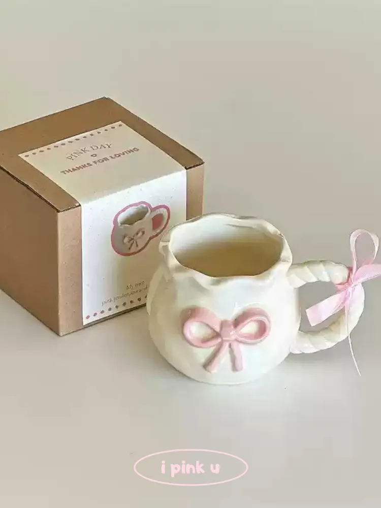 Ribbon Charm Handmade Ceramic Mug