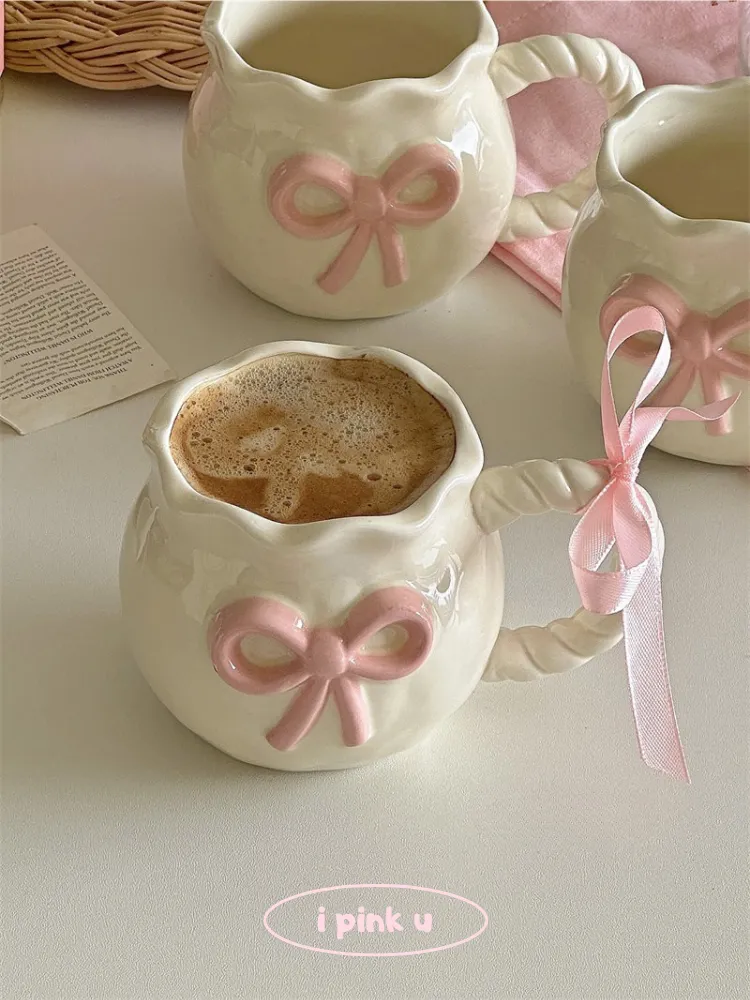 Ribbon Charm Handmade Ceramic Mug