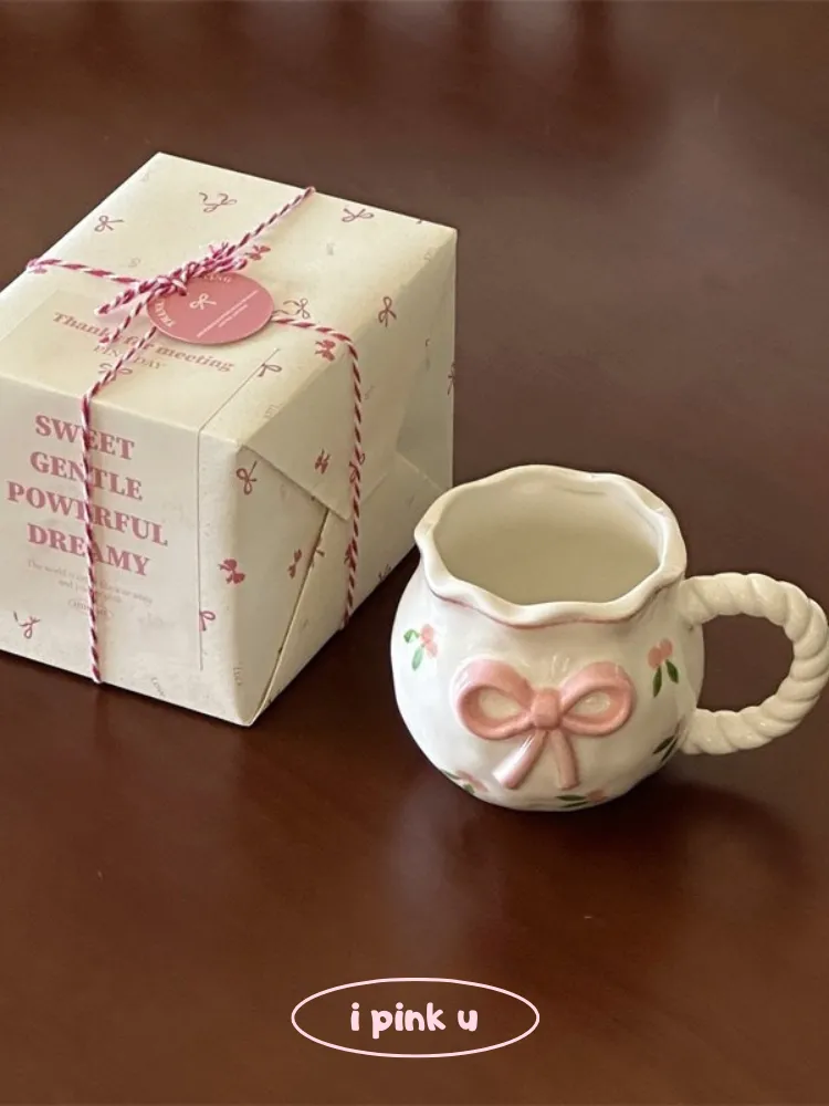 Ribbon Charm Handmade Ceramic Mug