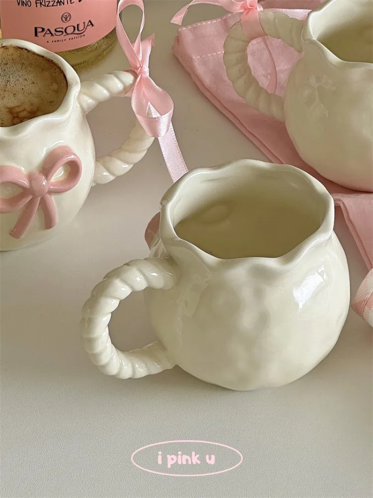 Ribbon Charm Handmade Ceramic Mug