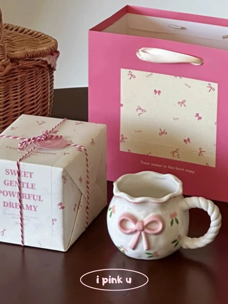 Ribbon Charm Handmade Ceramic Mug