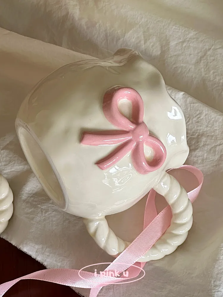 Ribbon Charm Handmade Ceramic Mug