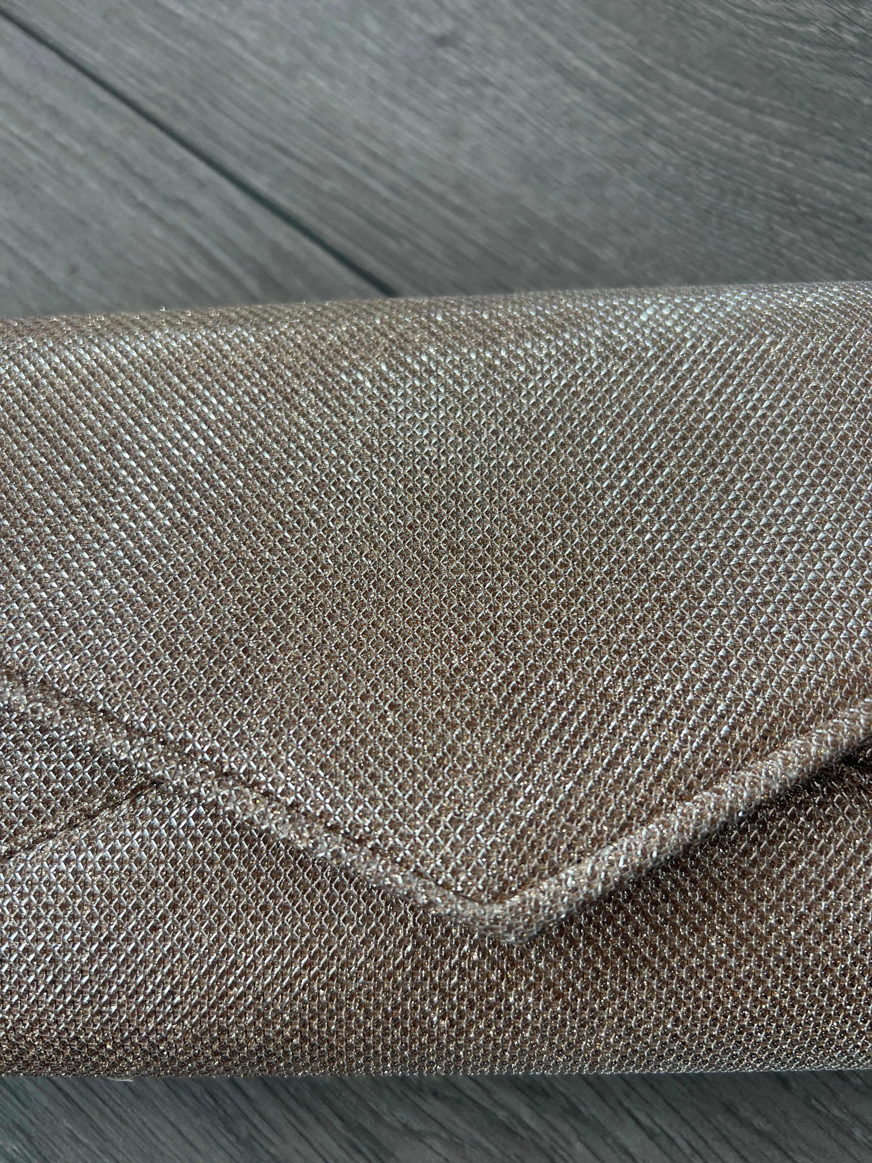 Rose Gold Shimmer Glitter Large Clutch Bag