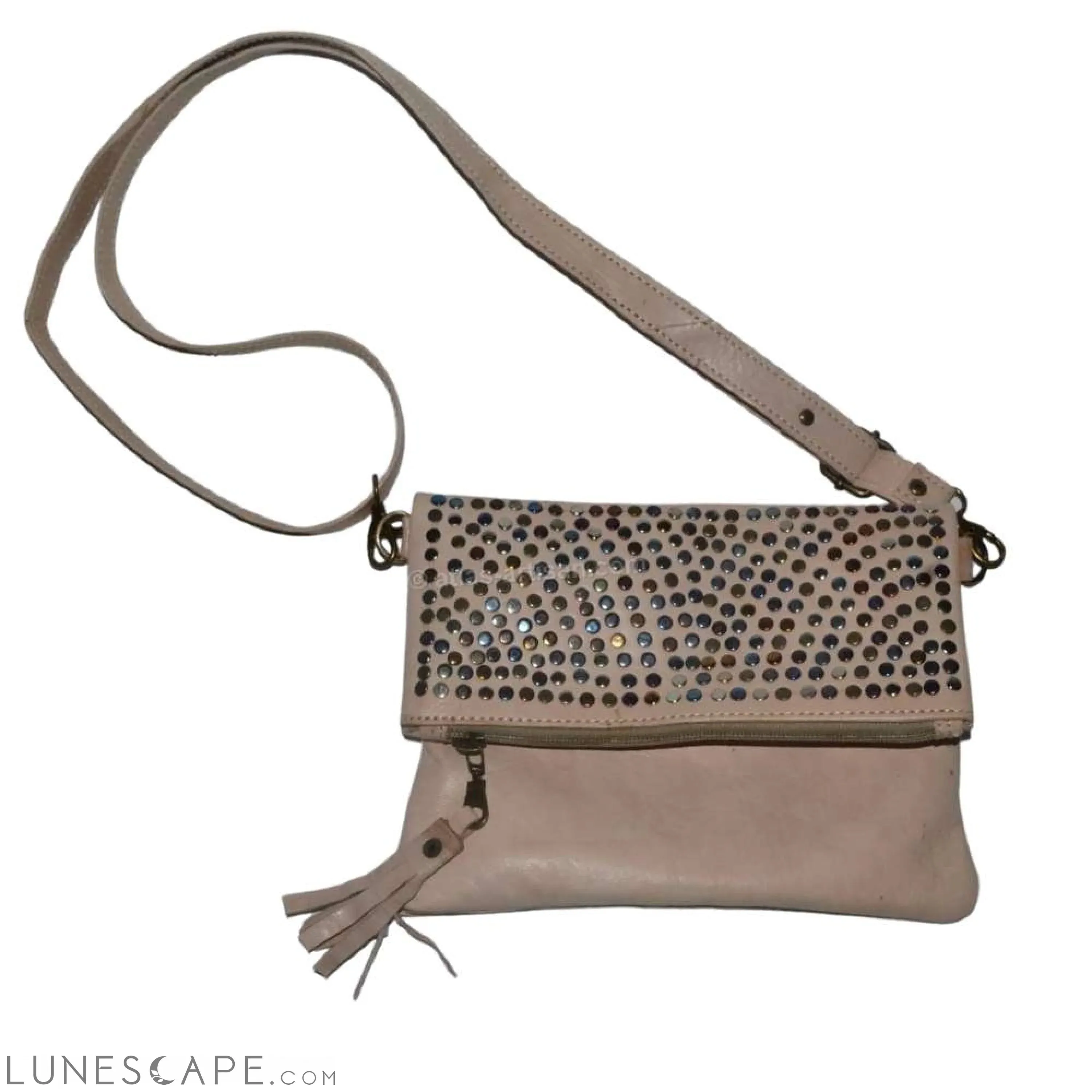 Sac à Main Pierre Slimline Sequined Foldover Slouchy Leather Crossbody Bag