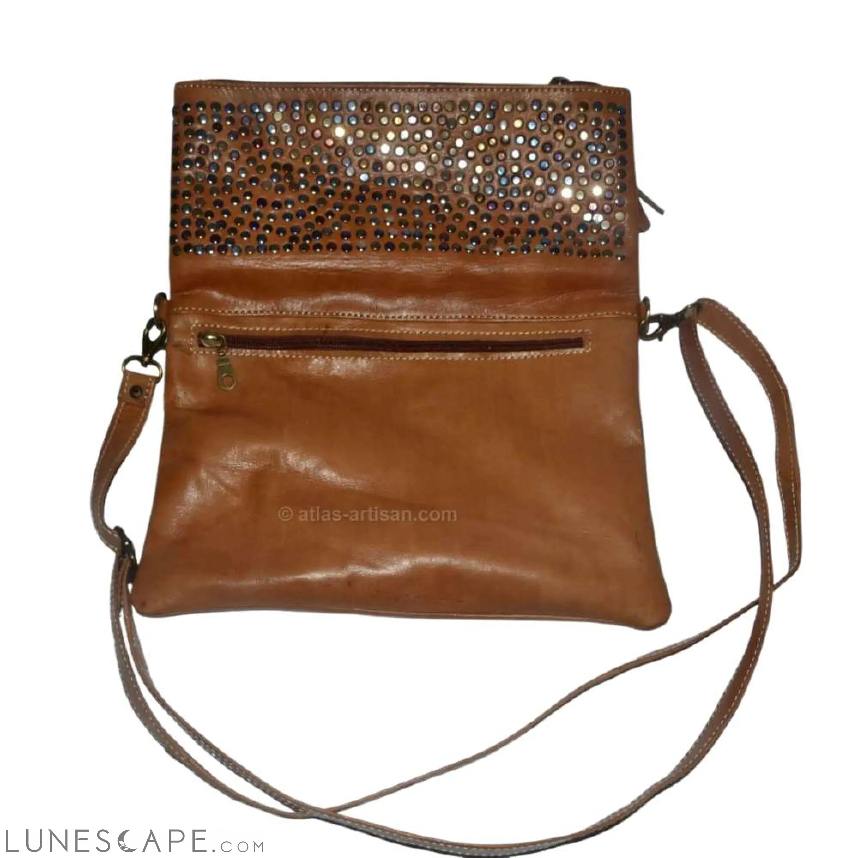 Sac à Main Pierre Slimline Sequined Foldover Slouchy Leather Crossbody Bag