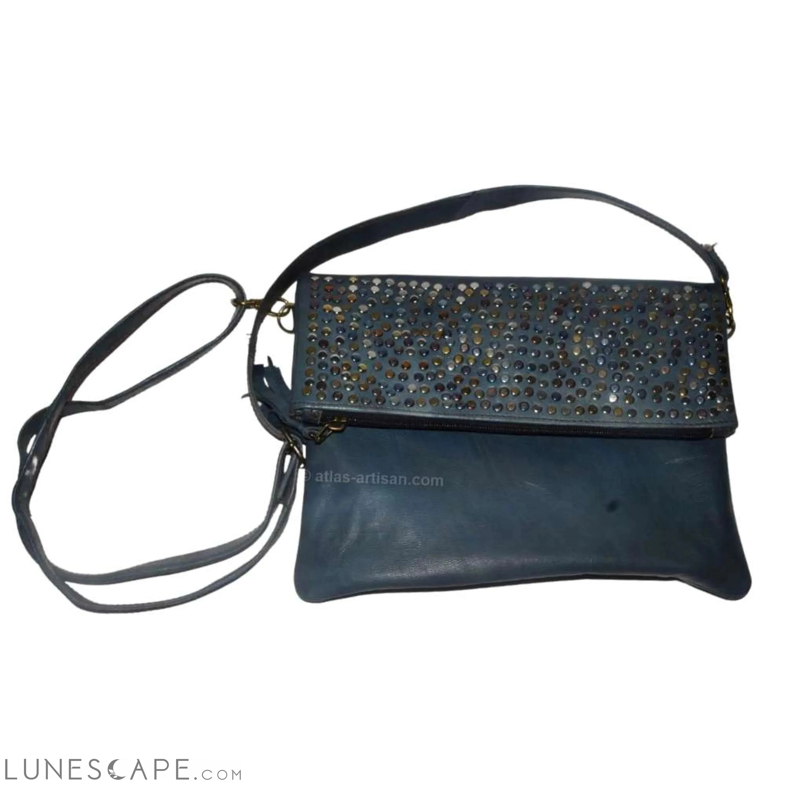 Sac à Main Pierre Slimline Sequined Foldover Slouchy Leather Crossbody Bag