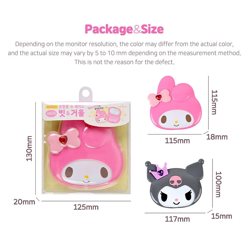 Sanrio My Melody & Kuromi Mirror and Comb with Sticker Set