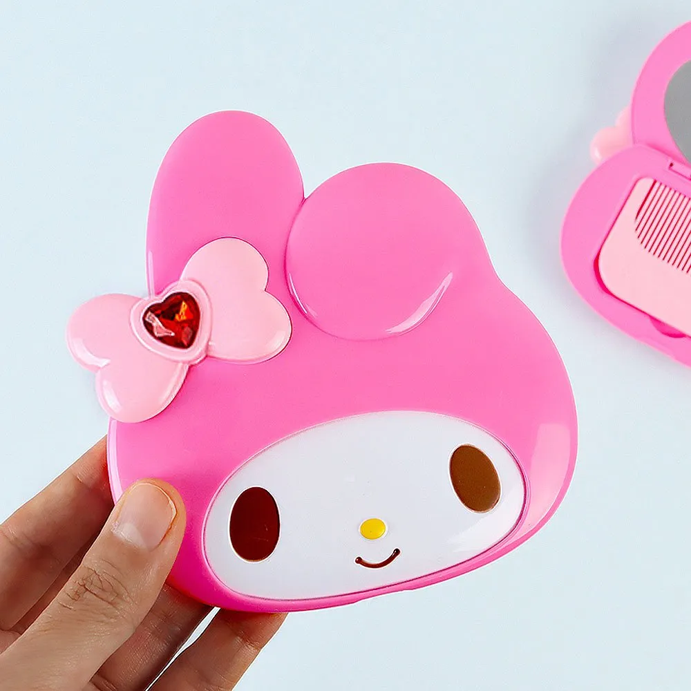 Sanrio My Melody & Kuromi Mirror and Comb with Sticker Set