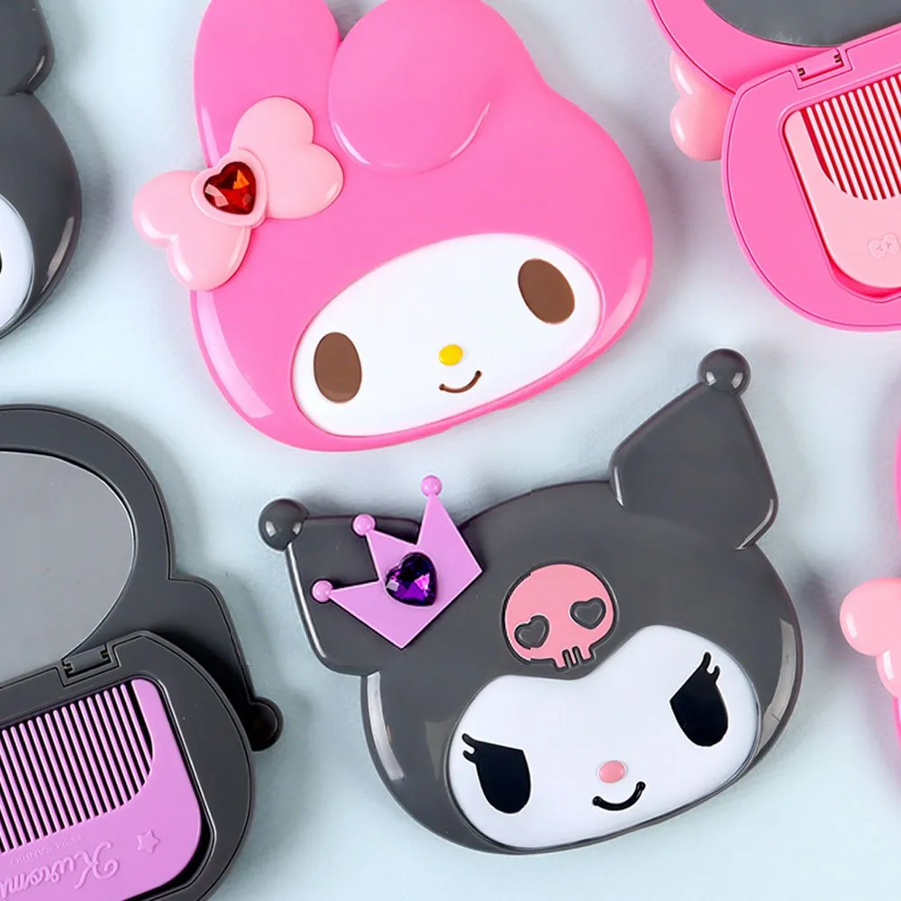 Sanrio My Melody & Kuromi Mirror and Comb with Sticker Set