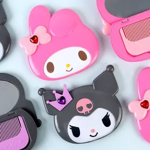 Sanrio My Melody & Kuromi Mirror and Comb with Sticker Set