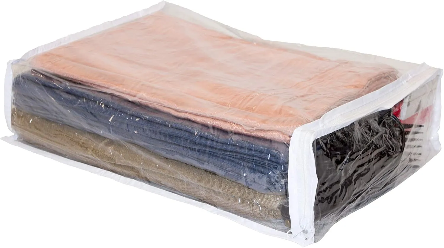 Set of 10 Clear Vinyl Zippered Storage Bags 11 x 15 x 4 Inch