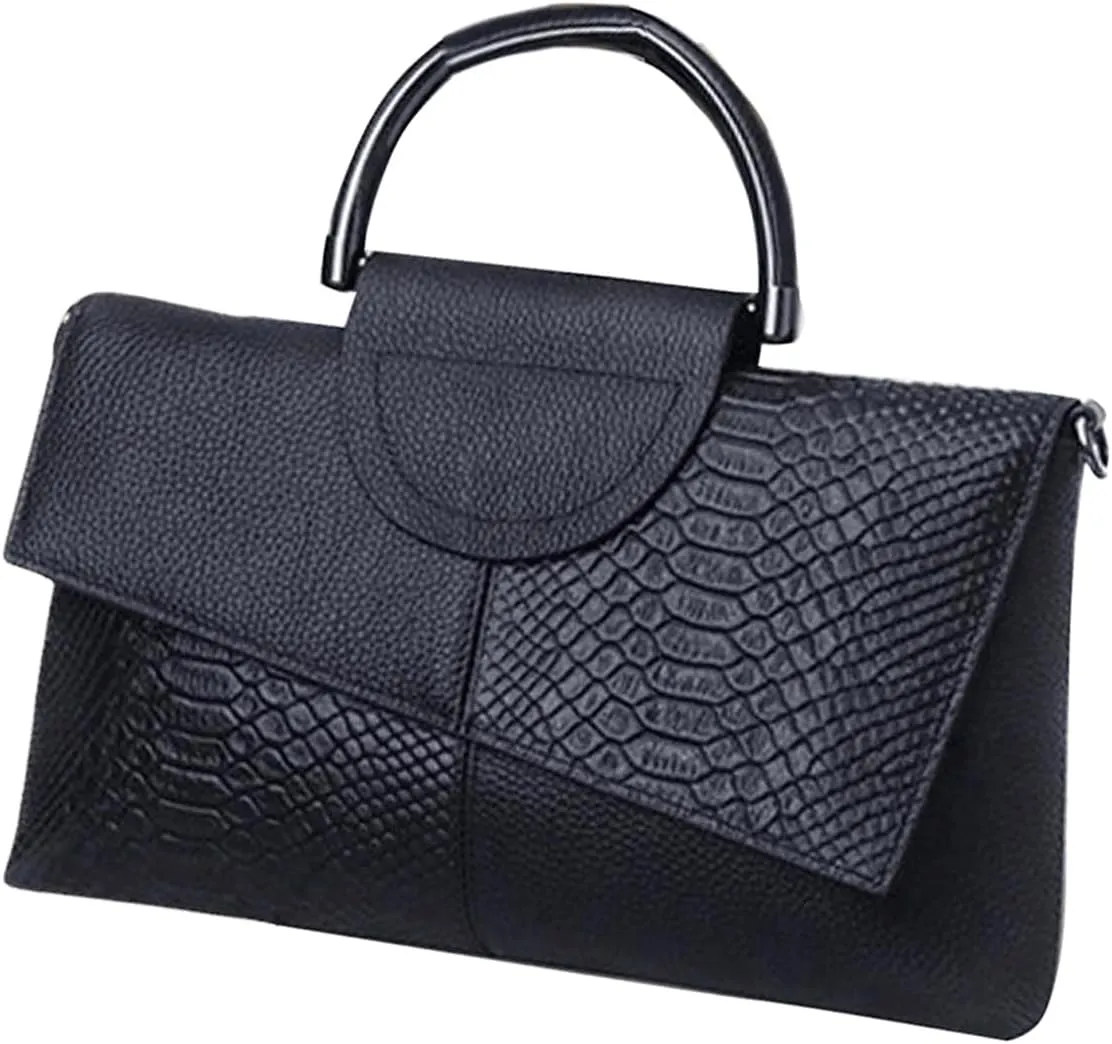 SHENHE Women's Crocodile Embossed Clutch Purse Crossbody Bags Top Handle Leather Handbag