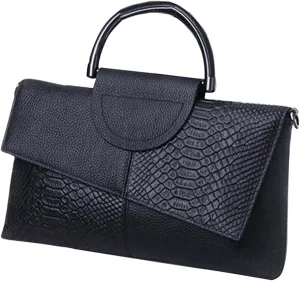 SHENHE Women's Crocodile Embossed Clutch Purse Crossbody Bags Top Handle Leather Handbag