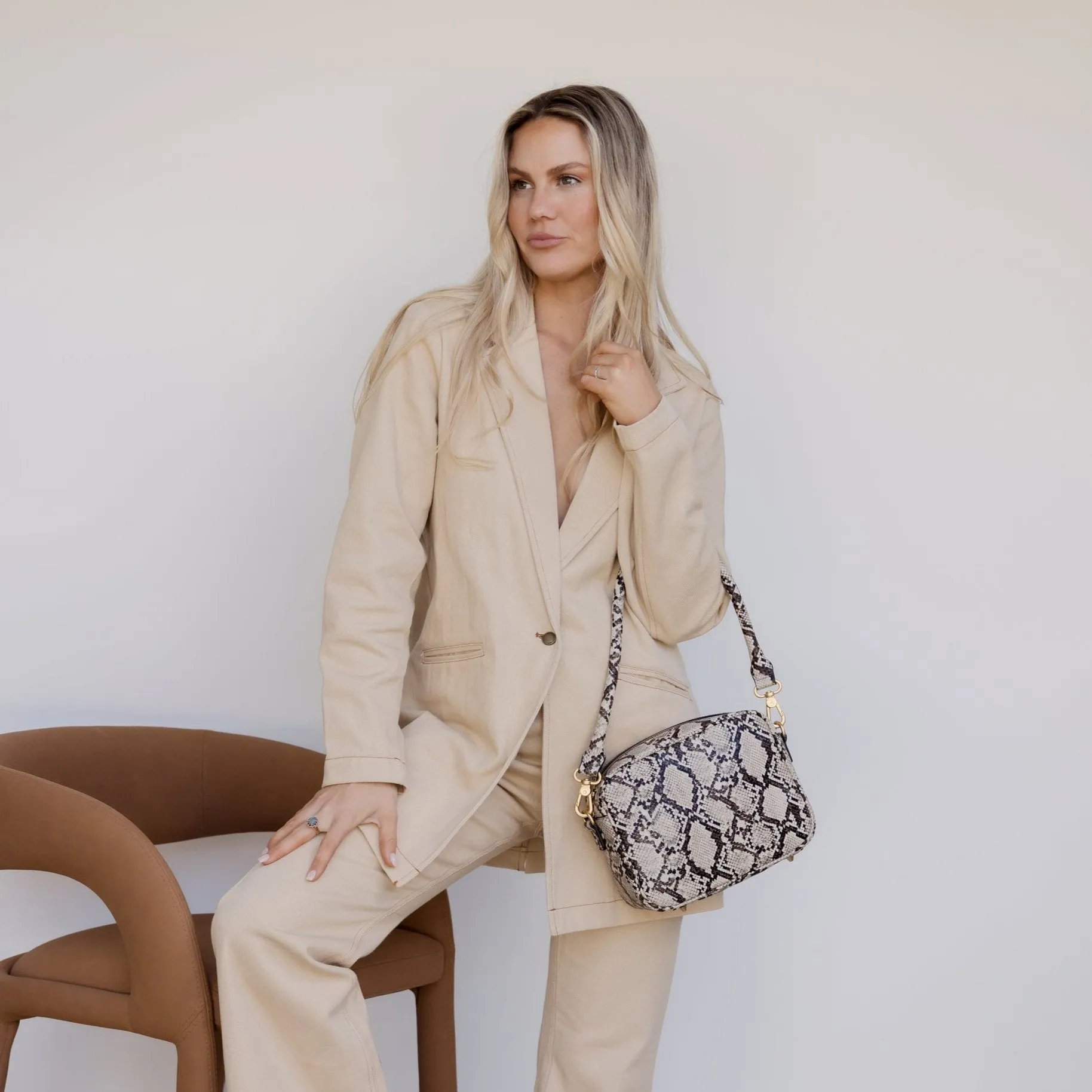 Sidekick Leather Crossbody Bag -- Snake