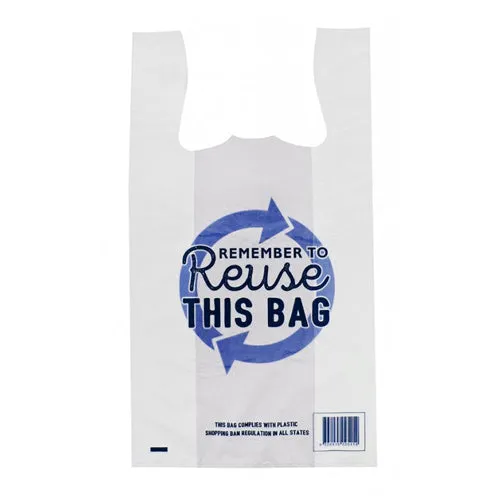 Singlet Shopping Bags Medium White Remember to Reuse