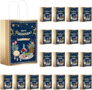 Sinmoe 18 Pcs Passover Party Bags Pesach Jewish Holiday Gift Favor Bags Passover Party Supplies Decorations(Stylish Style)