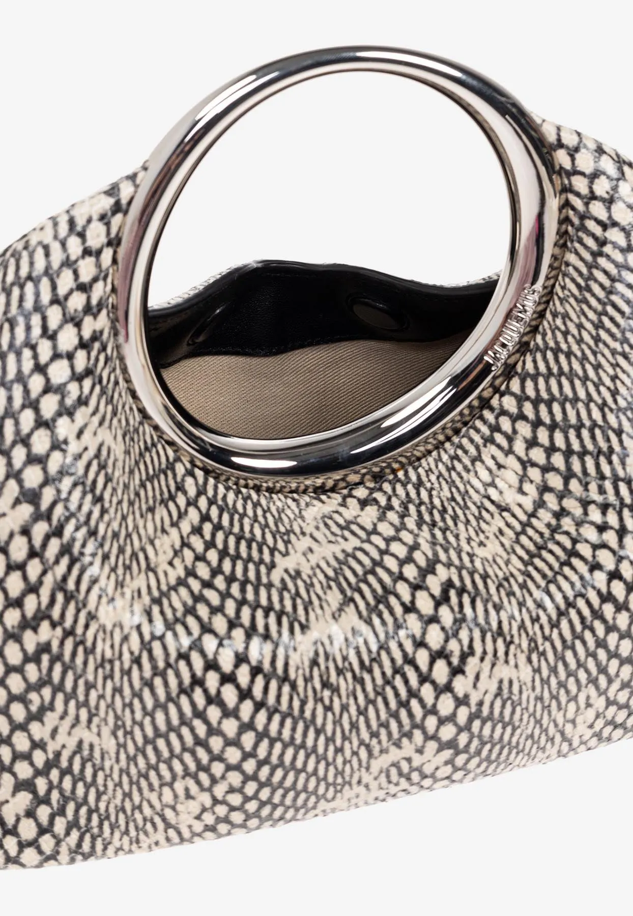 Small Calino Snake-Embossed Leather Top Handle Bag