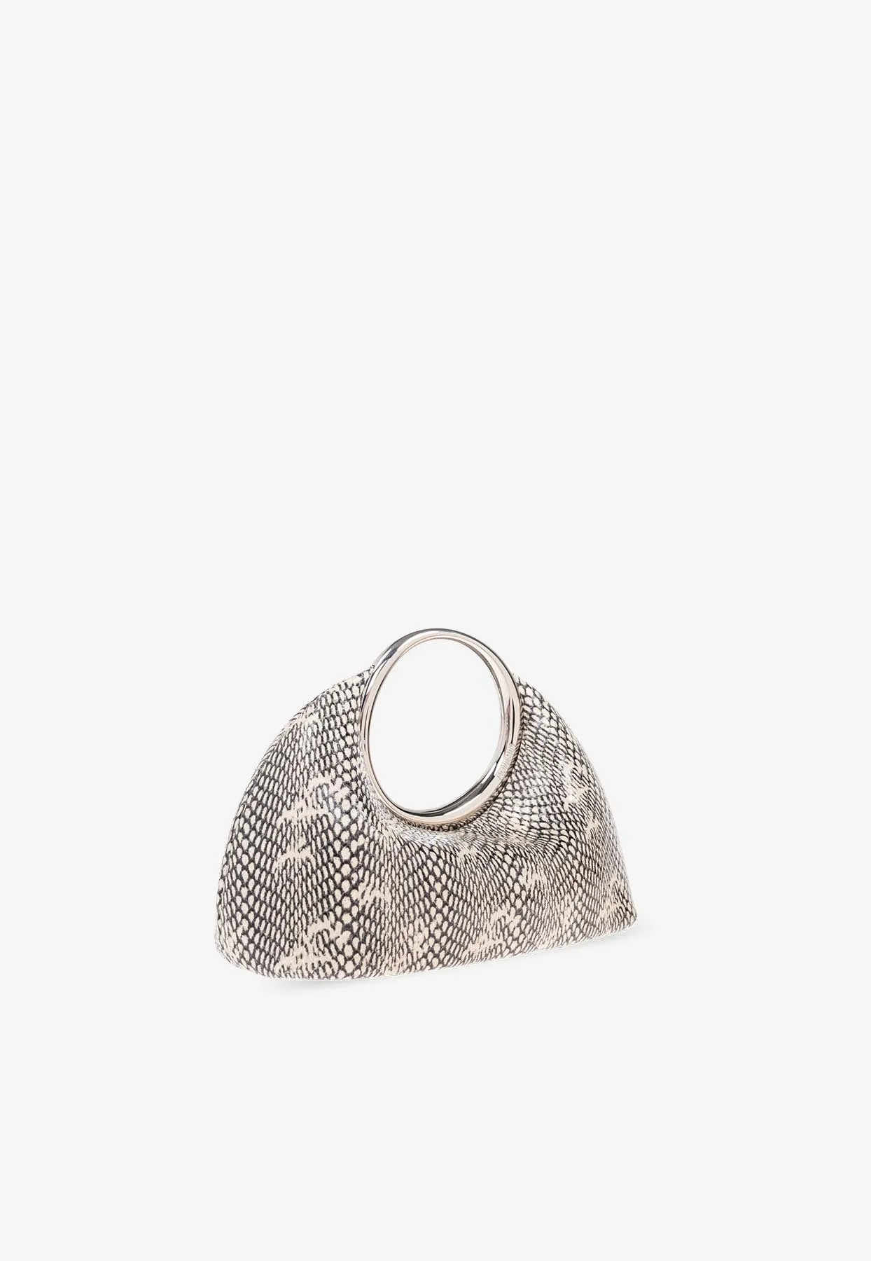 Small Calino Snake-Embossed Leather Top Handle Bag