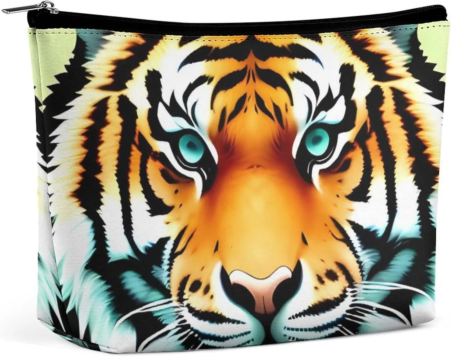 Small Cosmetic Bag Elegant Roomy Little Fat Tiger Head Makeup Bags Portable Zipper Pouch Lipstick Bag Travel Toiletry Bag for Best Friend Gift