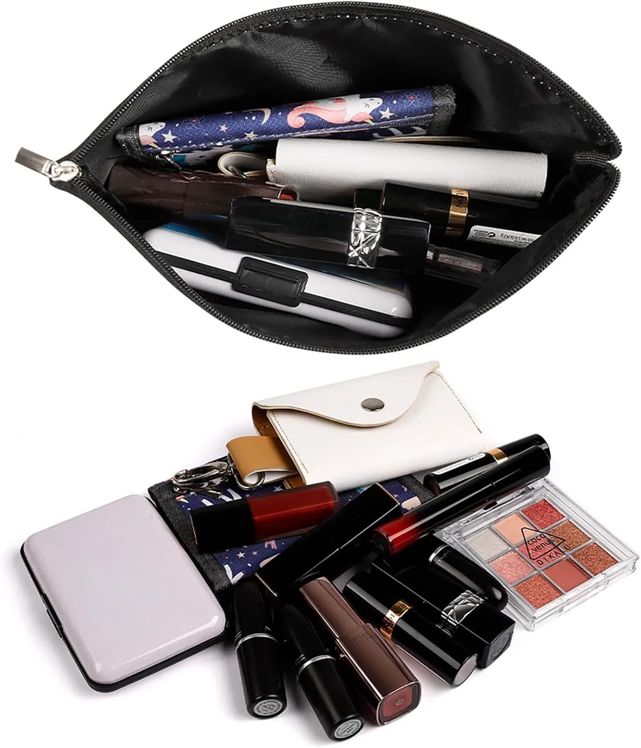 Small Cosmetic Bag Elegant Roomy Little Fat Tiger Head Makeup Bags Portable Zipper Pouch Lipstick Bag Travel Toiletry Bag for Best Friend Gift