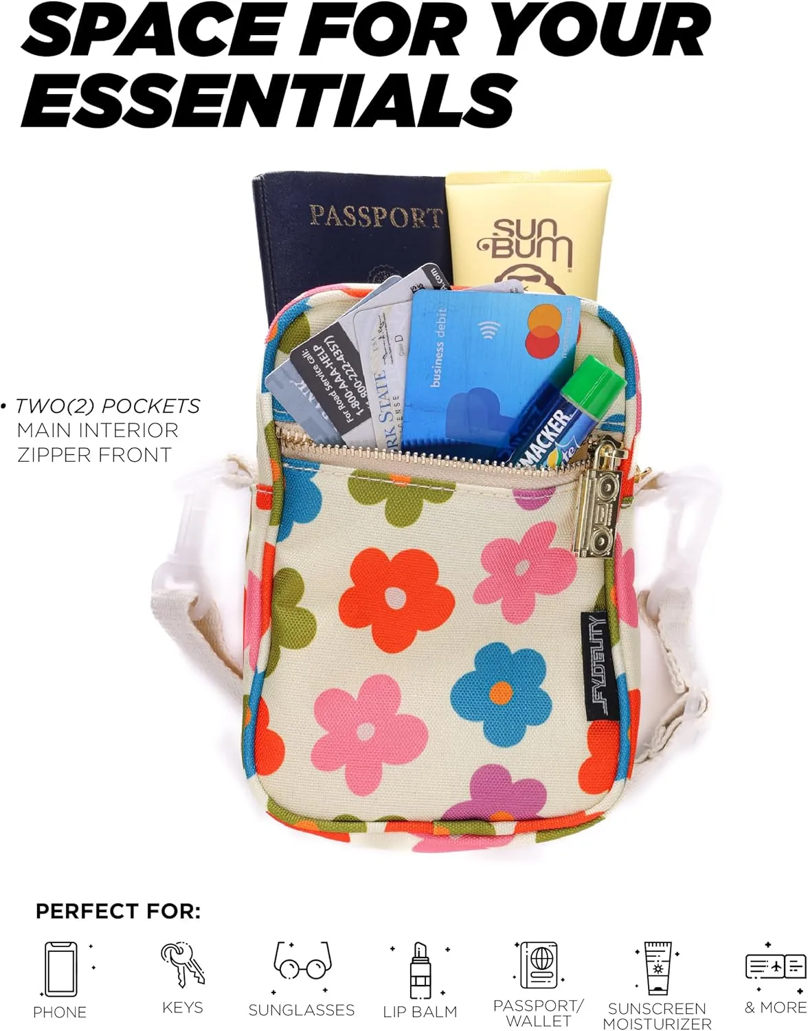 Small Crossbody Bags for Women & Men – 80s/90s Small Bum Bag – Stylish Travel & Festival Belt Bag – Ideal Fanny Pack for Daily Fashion – Perfect for Travel & Everyday Wear (88615)