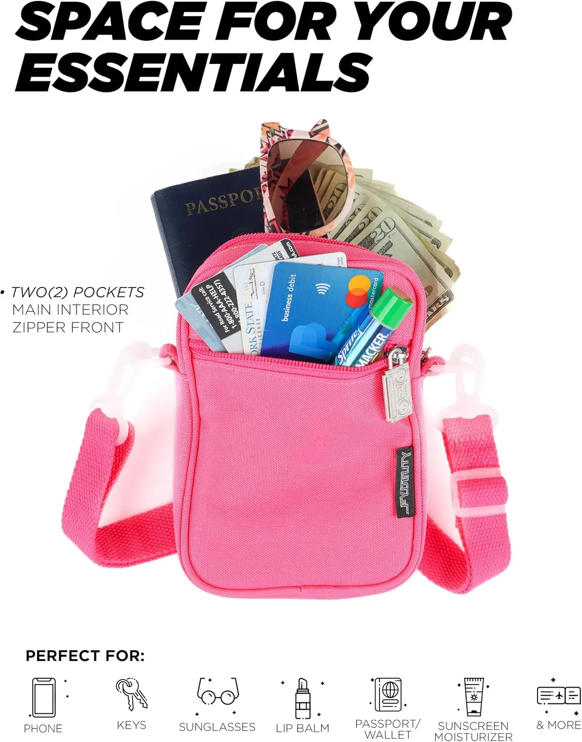Small Crossbody Bags for Women & Men – 80s/90s Small Bum Bag – Stylish Travel & Festival Belt Bag – Ideal Fanny Pack for Daily Fashion – Perfect for Travel & Everyday Wear (88652)