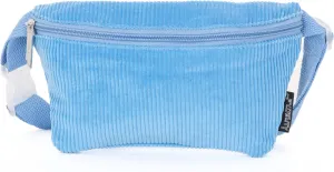 Small Crossbody Bags for Women & Men – 80s/90s Small Bum Bag – Stylish Travel Belt Bag – Ideal Fanny Pack for Daily Fashion – Perfect for Travel & Everyday Wear | Corduroy Light Blue