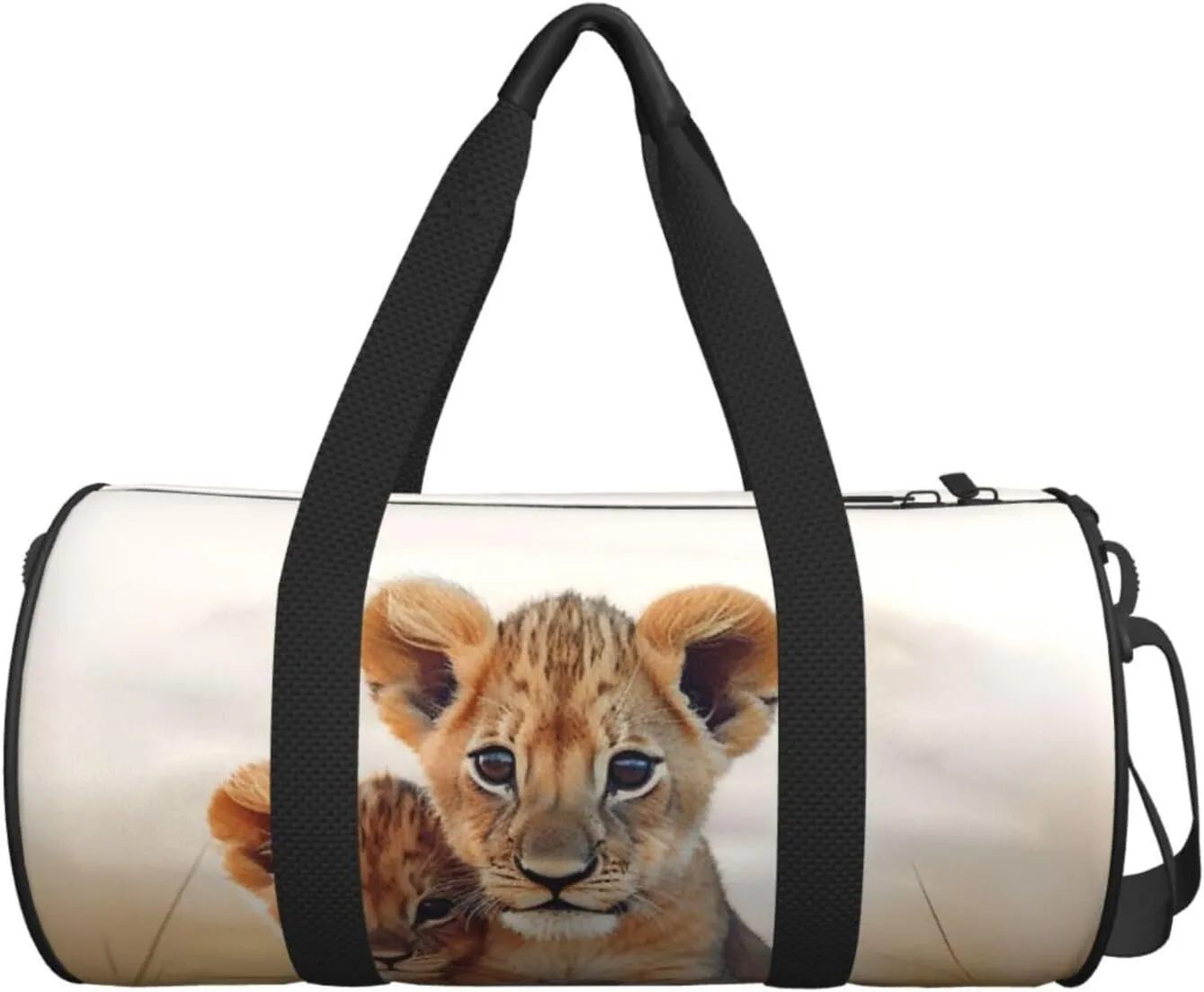 Small lion Travel Duffle Bag for Men Women Sport Gym Bag Foldable Weekender Bag Carry on Overnight Bag for Travel Swimming Basketball