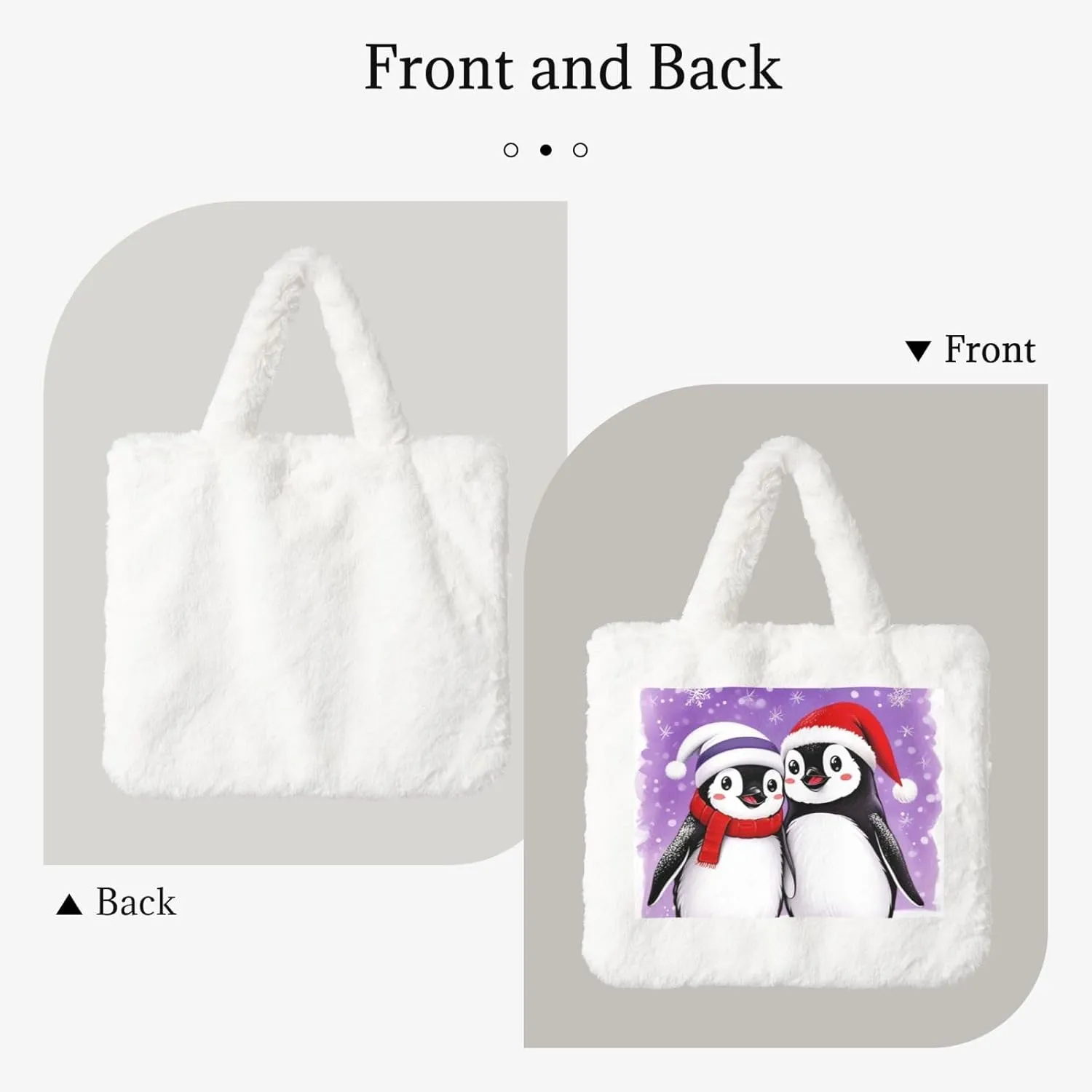 Soft Faux Fur Shoulder Tote Bag for Women Plush Handbag Purse Furry Top Handle Bag