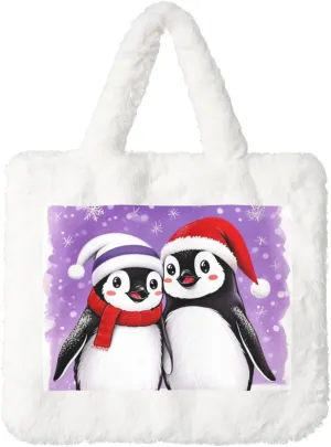Soft Faux Fur Shoulder Tote Bag for Women Plush Handbag Purse Furry Top Handle Bag