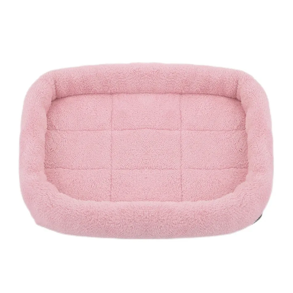 Soft Plush Square Dog Bed Mat Beds for Dogs Cat Small Medium Large Pet Sleep Calming Pad Cat Dog Bed Cushion Pet Supplies