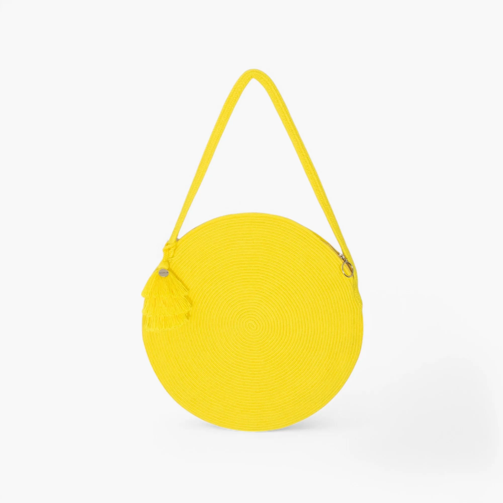 Solid circle shoulder bag | Lemon fizz