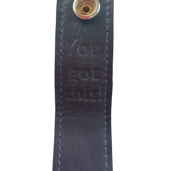 Sparkly blue "you got this" Leather Key Lanyard