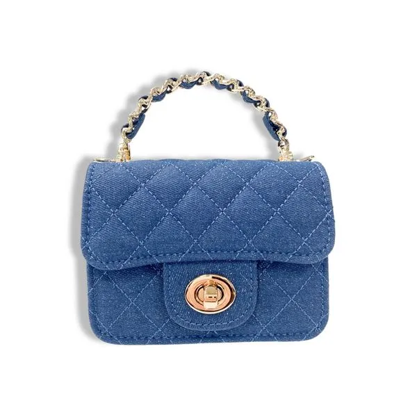 Sparkly Denim Quilted Purse | Dark Blue