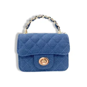 Sparkly Denim Quilted Purse | Dark Blue