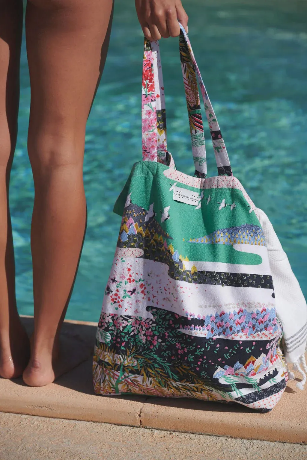Spring White Canvas Bag By One Hundred Star