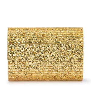 Stacer Acrylic Foldover Clutch - Gold