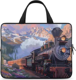 Steam Engine Train Laptop Sleeve Portable Waterproof Computer Bag Pouch Handbag Protective Sleeve