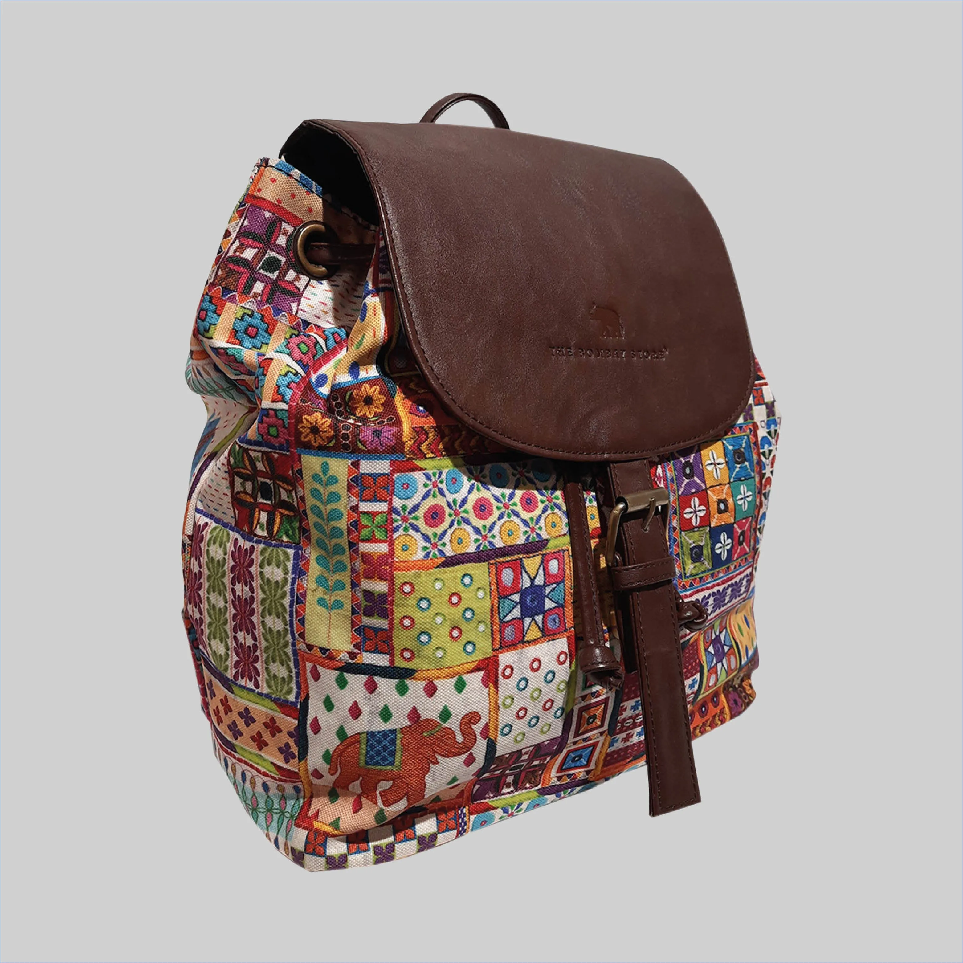 Sui Dhaaga Poly Canvas & PU Back Pack Bag