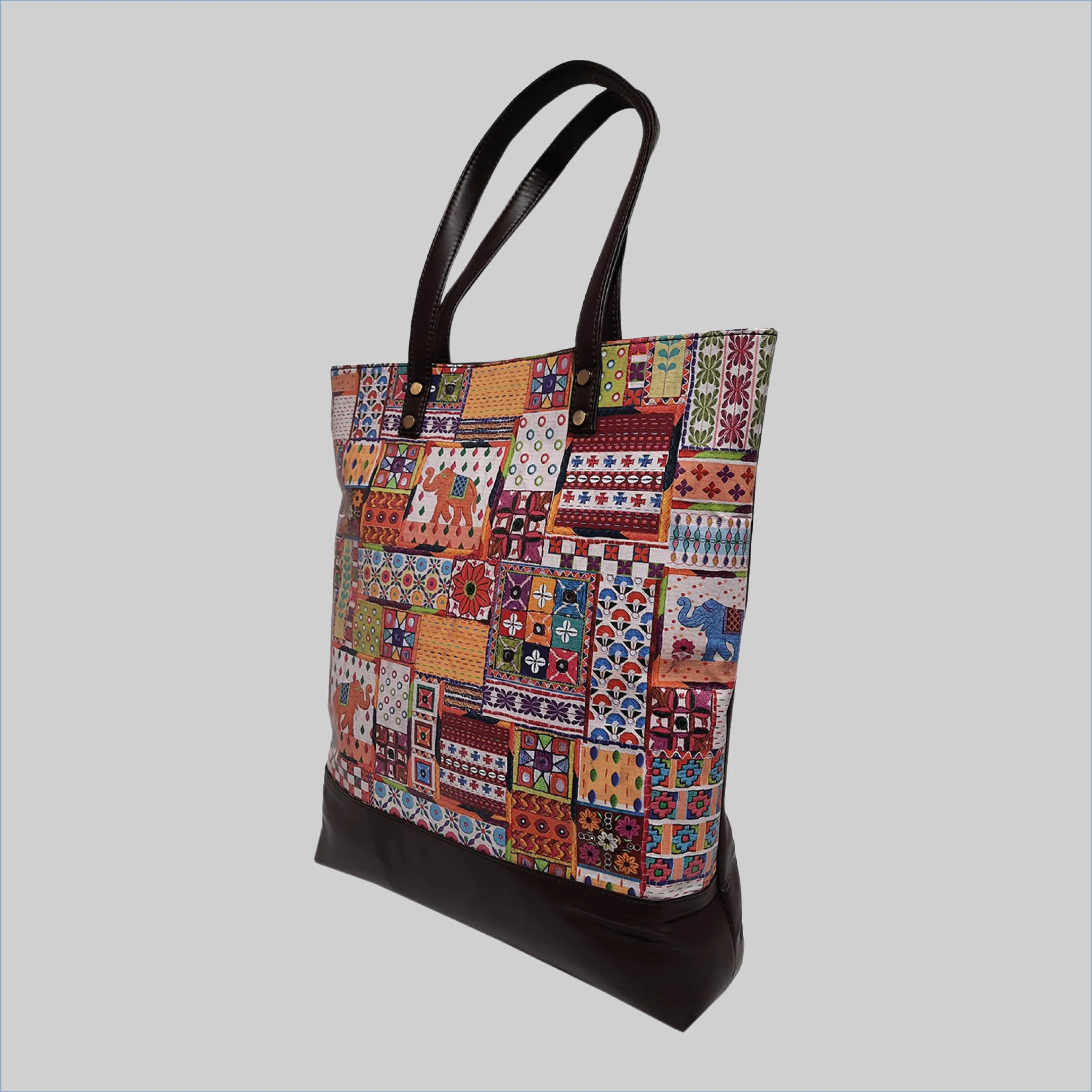 Sui Dhaaga PU Leather Tote Bag
