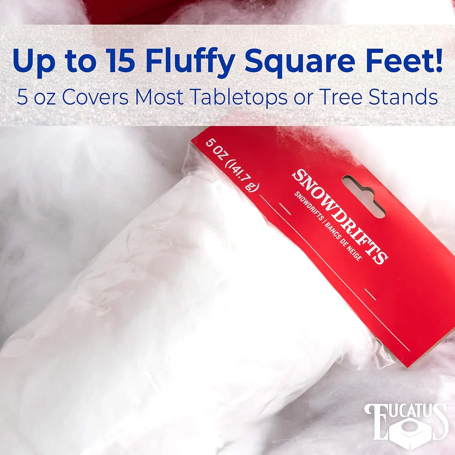 Super Realistic Fake Indoor Snow Blanket. 45 sqft Cotton-Like Fluffy Snow for Winter Mantle Village, Nativity and Easy Christmas Display Decoration. Hypoallergenic, Flame Resistant and Eco Friendly