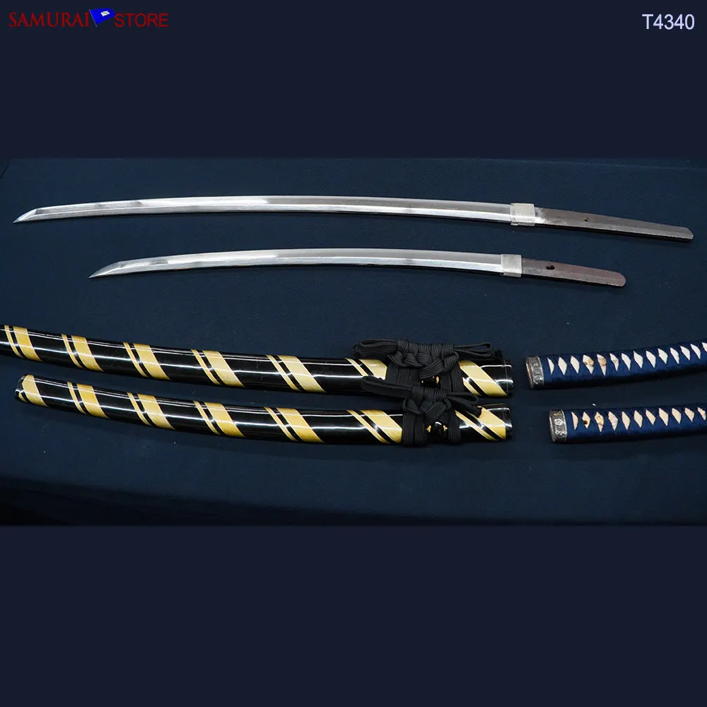 T4340 A Pair of Katana & Wakizashi swords SUKESADA in Ornate Mountings