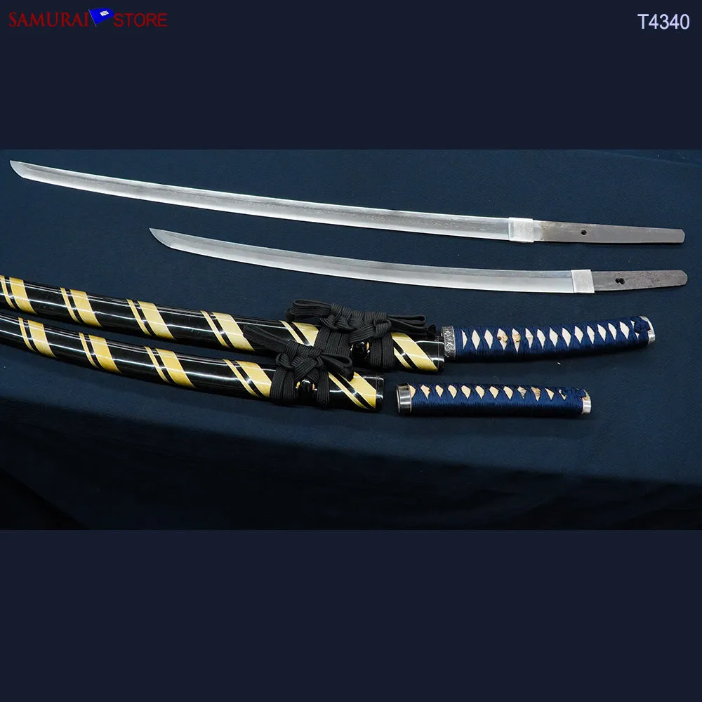 T4340 A Pair of Katana & Wakizashi swords SUKESADA in Ornate Mountings