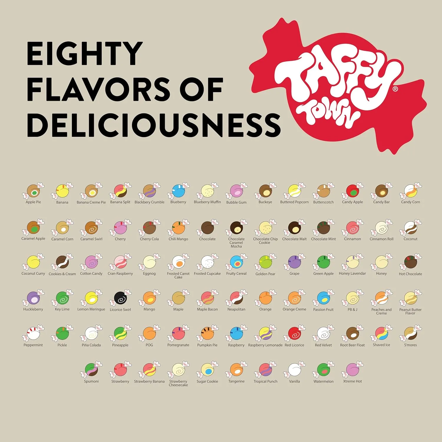 Taffy Town Saltwater Taffy- Chocolate Caramel Mocha | Gourmet Taffy| Nougat-Style Candy| Soft & Delicious| Sumer Snack Treats| Party Good Candies|