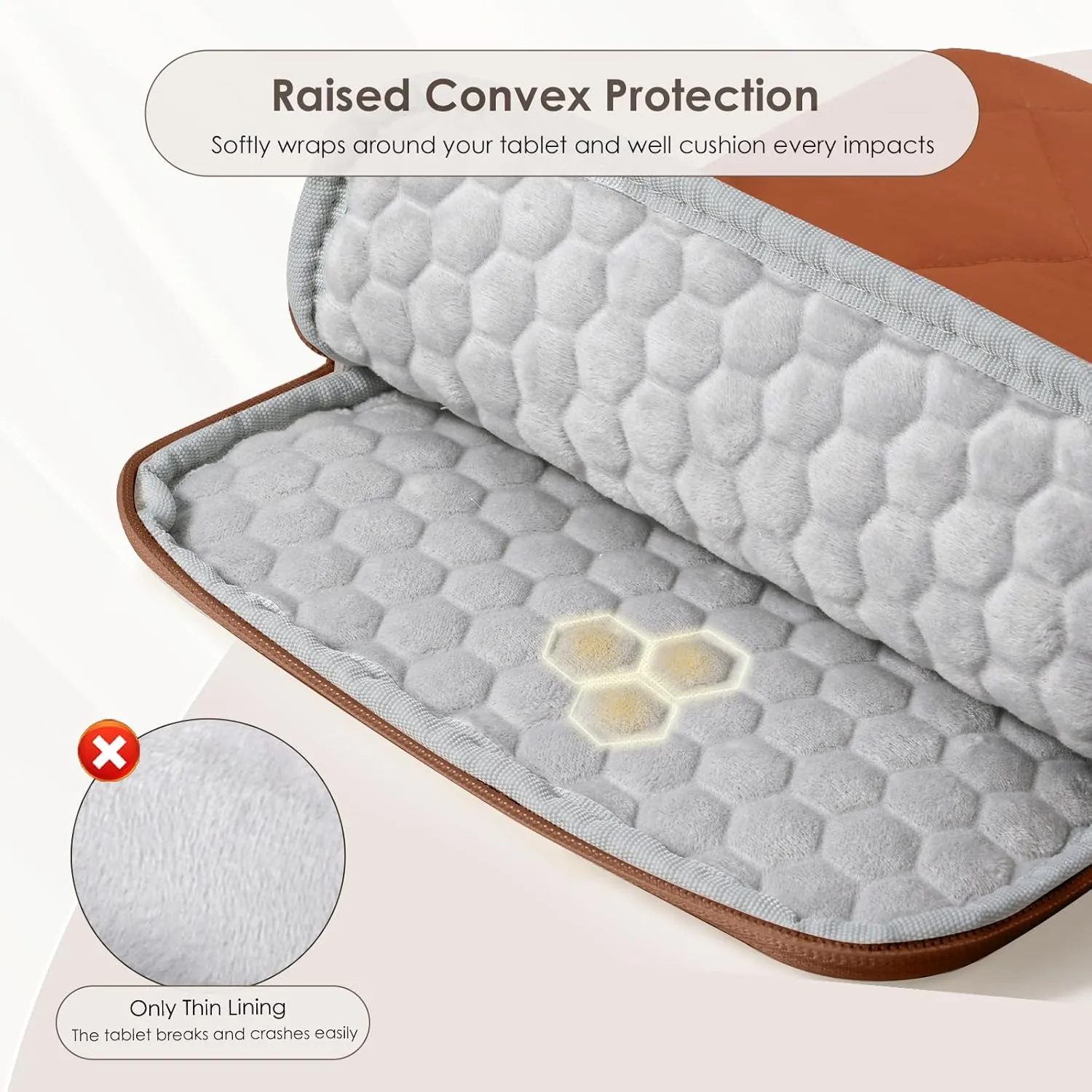 TiMOVO 9-11 Inch Puffy Tablet Sleeve for Women, iPad Carrying Travel Bag Fit iPad 11-inch A16 2025, iPad 10th Gen. 10.9", iPad 10.2", iPad Air 11/Air 5th/4th Gen. 10.9", Galaxy Tab A9 Plus 11", Latte